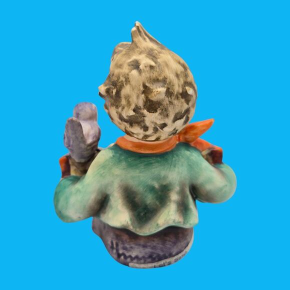 #110 Hummel TMK-5 Let's Sing Boy Figurine & 1st Ed. 1978 bas-relief Goebel Bell - Picture 7 of 16